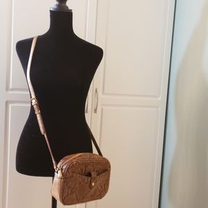 G.I.L.I. Gold Leather Snakeskin Print Crossbody